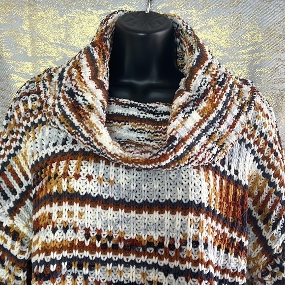 Tribal Tawny Chenille Cowl Neck Knit Sweater Size M - Picture 5 of 15